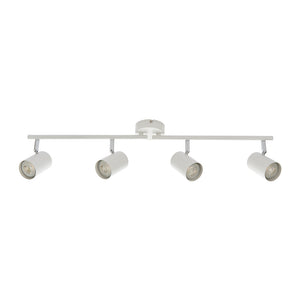 AREZZO | 4 Bar Semi Flush Ceiling Spotlight Fitting | GU10 | IP20 | Matt White with Chrome