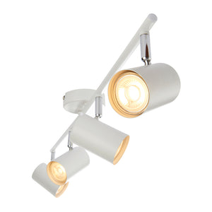 AREZZO | 4 Bar Semi Flush Ceiling Spotlight Fitting | GU10 | IP20 | Matt White with Chrome