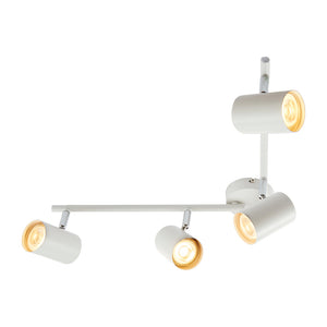 AREZZO | 4 Bar Semi Flush Ceiling Spotlight Fitting | GU10 | IP20 | Matt White with Chrome