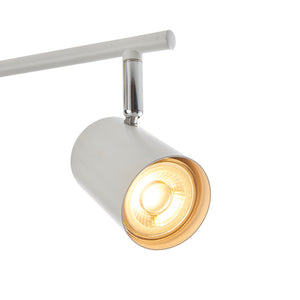 AREZZO | 4 Bar Semi Flush Ceiling Spotlight Fitting | GU10 | IP20 | Matt White with Chrome