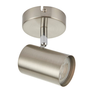 AREZZO | Single Semi Flush Ceiling / Wall Spotlight Fitting | GU10 | IP20 | Satin Chrome with Chrome