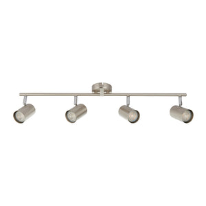 AREZZO | 4 Bar Semi Flush Ceiling Spotlight Fitting | GU10 | IP20 | Satin Chrome with Chrome