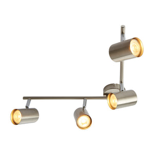 AREZZO | 4 Bar Semi Flush Ceiling Spotlight Fitting | GU10 | IP20 | Satin Chrome with Chrome