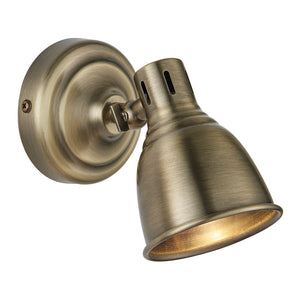 WESTBURY | Single Semi Flush Ceiling / Wall Spotlight Classic Vintage Fitting | GU10 | IP20 | Antique Brass