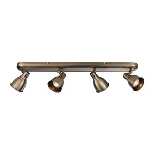 WESTBURY | 4 Bar Semi Flush Ceiling Spotlight Classic Vintage Fitting | GU10 | IP20 | Antique Brass