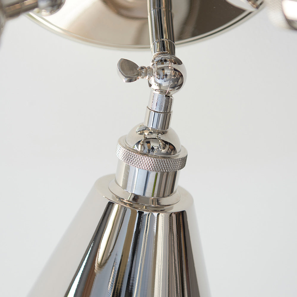 HAL | Triple Semi Flush Ceiling Adjustable Spotlight Fitting | 3 x E14 | IP20 | Polished Nickel