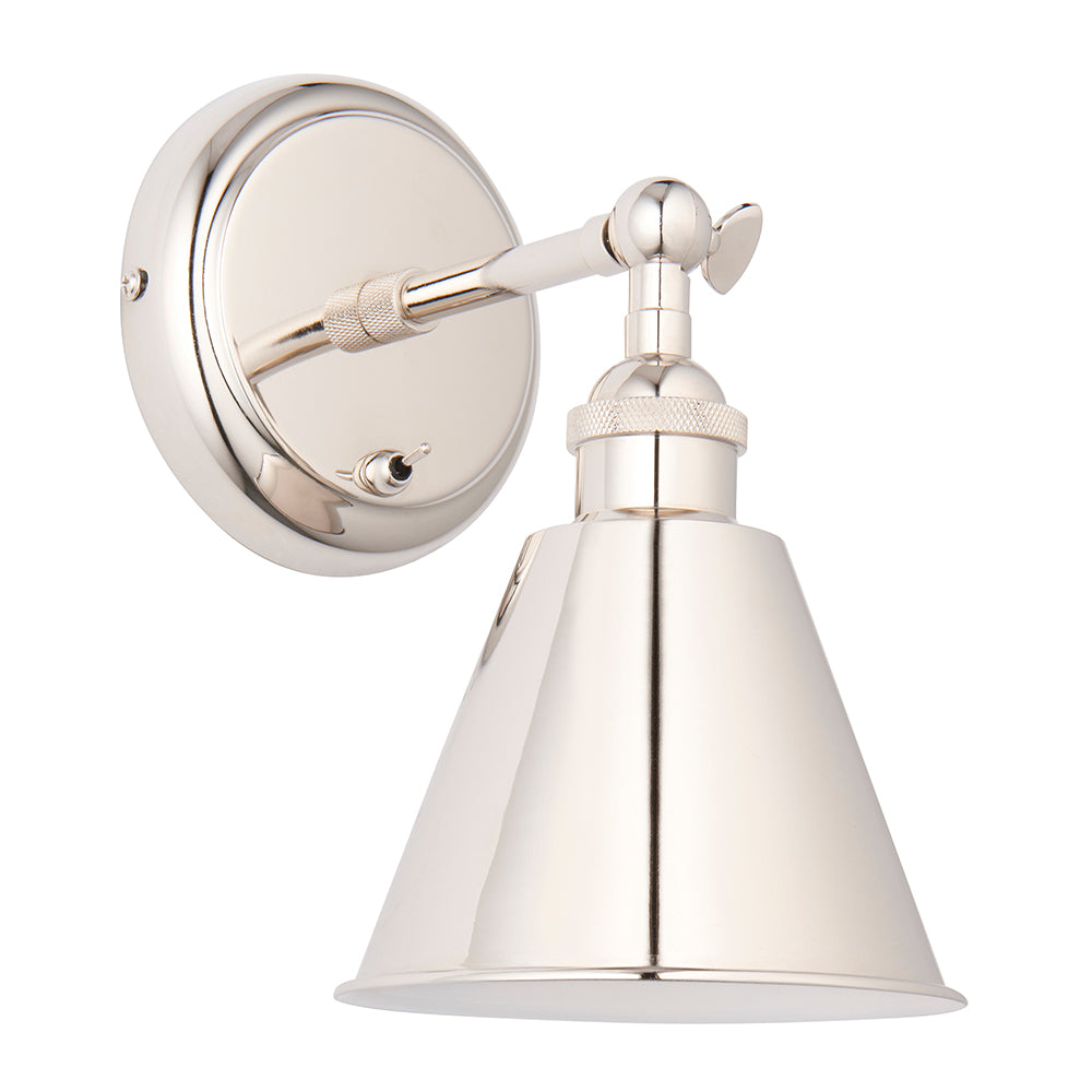 HAL | Single Semi Flush Wall Adjustable Spotlight Fitting | E14 | IP20 | Polished Nickel