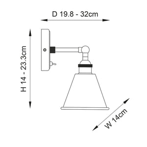 HAL | Single Semi Flush Wall Adjustable Spotlight Fitting | E14 | IP20 | Polished Nickel