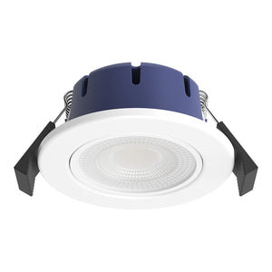 SPEY | Quad-Colour CCT | LED Tilt Adjustable Fire Rated Downlight | Dimmable 5W 580lm | IP65 | White