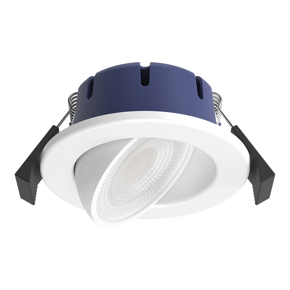 SPEY | Quad-Colour CCT | LED Tilt Adjustable Fire Rated Downlight | Dimmable 5W 580lm | IP65 | White