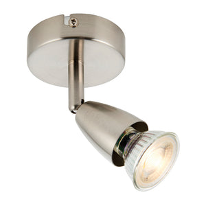 AMALFI | Single Semi Flush Ceiling / Wall Spotlight Fitting | GU10 | IP20 | Satin Nickel