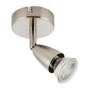 AMALFI | Single Semi Flush Ceiling / Wall Spotlight Fitting | GU10 | IP20 | Satin Nickel