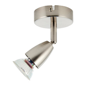 AMALFI | Single Semi Flush Ceiling / Wall Spotlight Fitting | GU10 | IP20 | Satin Nickel