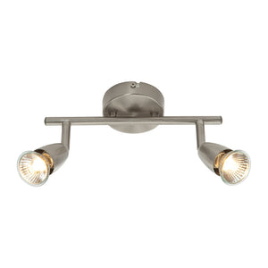 AMALFI | Twin Semi Flush Ceiling / Wall Spotlight Fitting | GU10 | IP20 | Satin Nickel