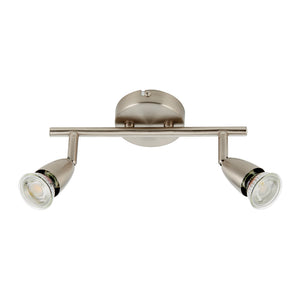 AMALFI | Twin Semi Flush Ceiling / Wall Spotlight Fitting | GU10 | IP20 | Satin Nickel