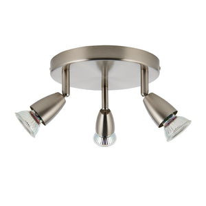 AMALFI | Triple Round Semi Flush Ceiling Spotlight Fitting | GU10 | IP20 | Satin Nickel