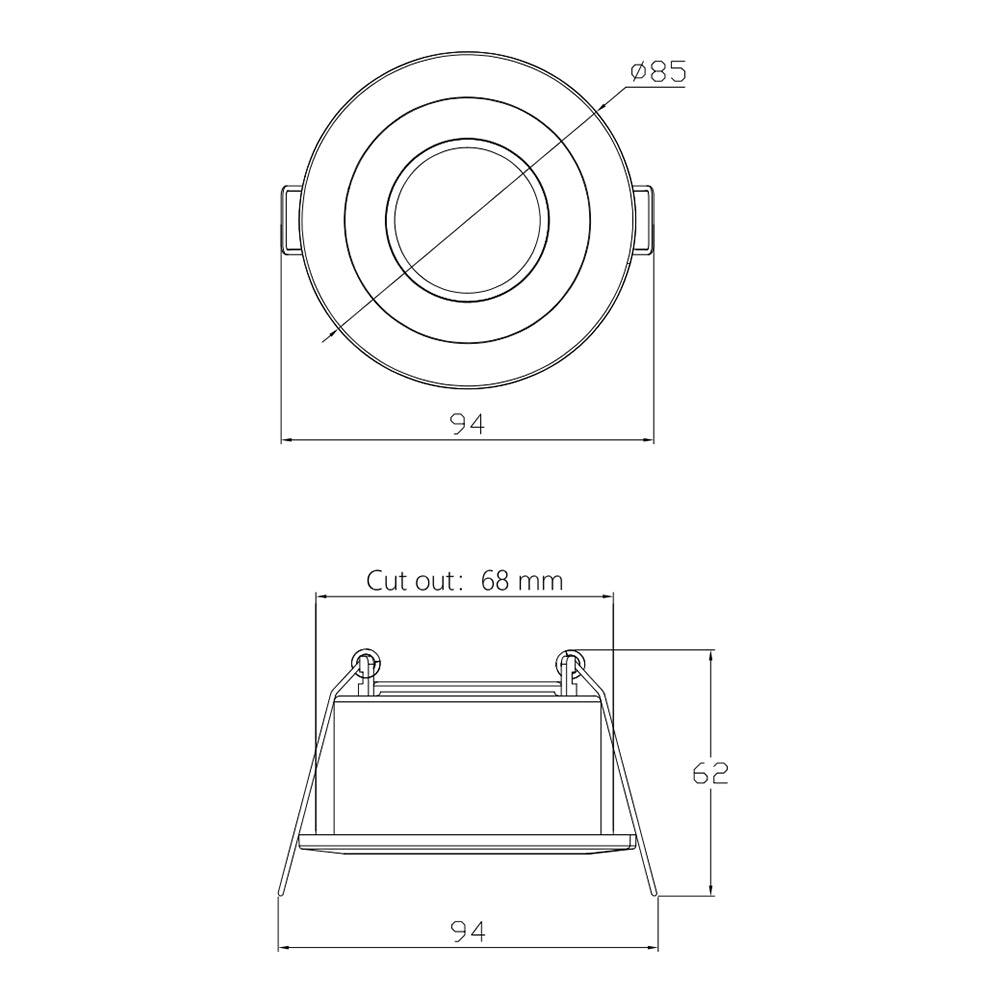 STRATA 5 | Tri-Colour CCT | LED Fire Rated Downlight | Dimmable 5W 600lm | IP65 | Brushed Chrome