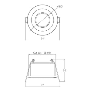 STRATA ECO | 3000K Warm White | LED Fire Rated Downlight | Dimmable 5W 600lm | IP65 | Brass