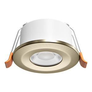 STRATA 5 | Tri-Colour CCT | LED Fire Rated Downlight | Dimmable 5W 600lm | IP65 | Antique Brass