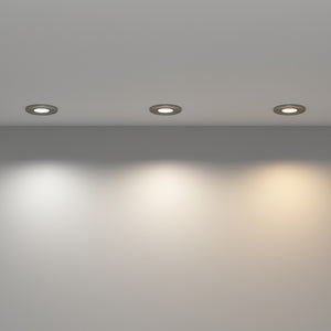 STRATA 5 | Tri-Colour CCT | LED Fire Rated Downlight | Dimmable 5W 600lm | IP65 | Brushed Chrome