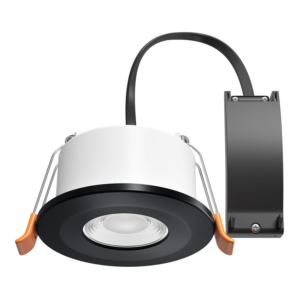 STRATA ECO | 3000K Warm White | LED Fire Rated Downlight | Dimmable 5W 600lm | IP65 | Black