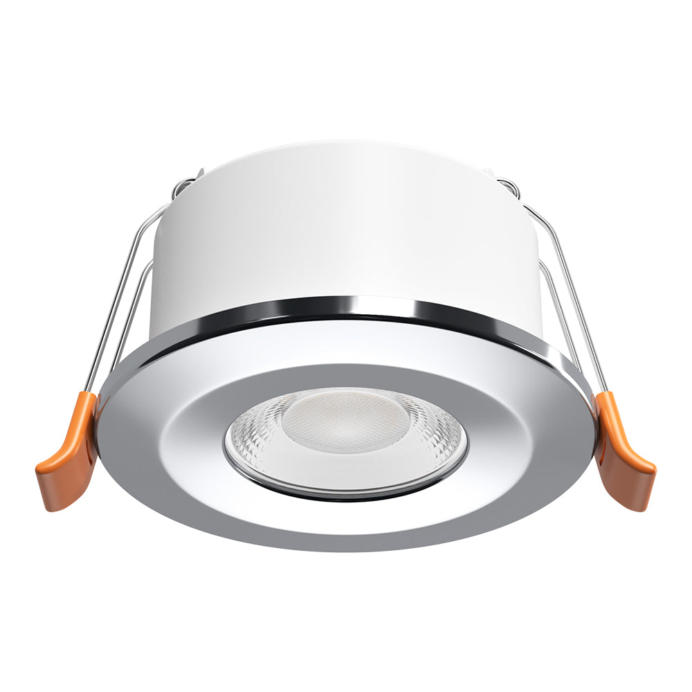 STRATA 5 | Tri-Colour CCT | LED Fire Rated Downlight | Dimmable 5W 600lm | IP65 | Polished Chrome