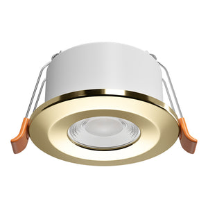 STRATA ECO | 3000K Warm White | LED Fire Rated Downlight | Dimmable 5W 600lm | IP65 | Brass