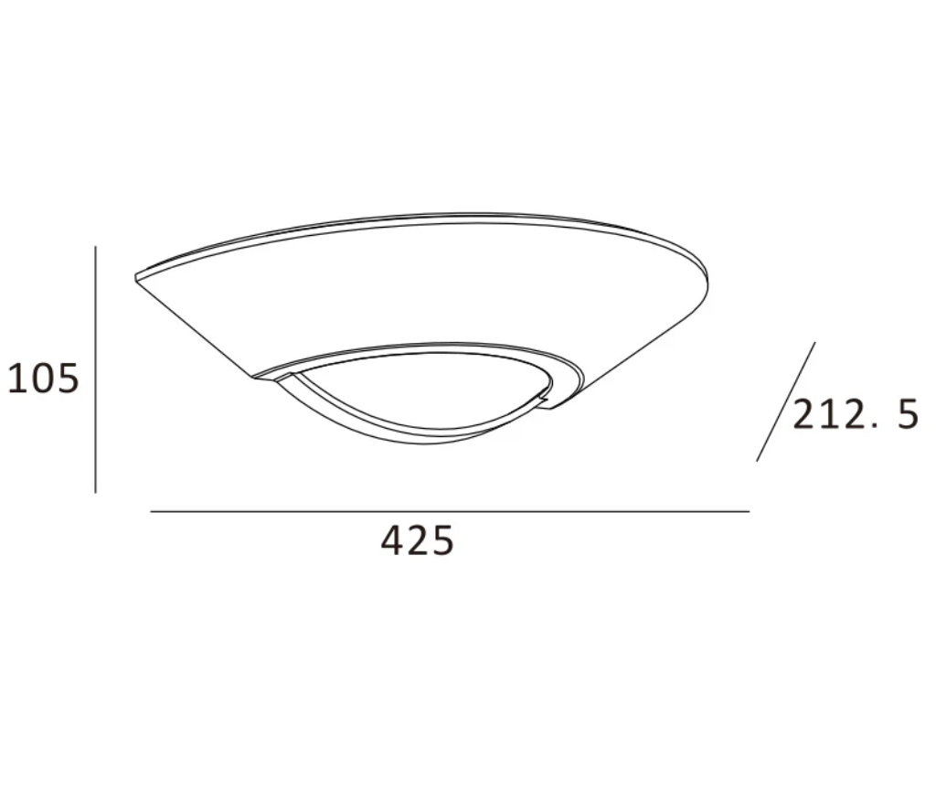 LEDBURY Half Moon Plaster Uplighter Fitting | E14 (SES) | Up Down Light Effect