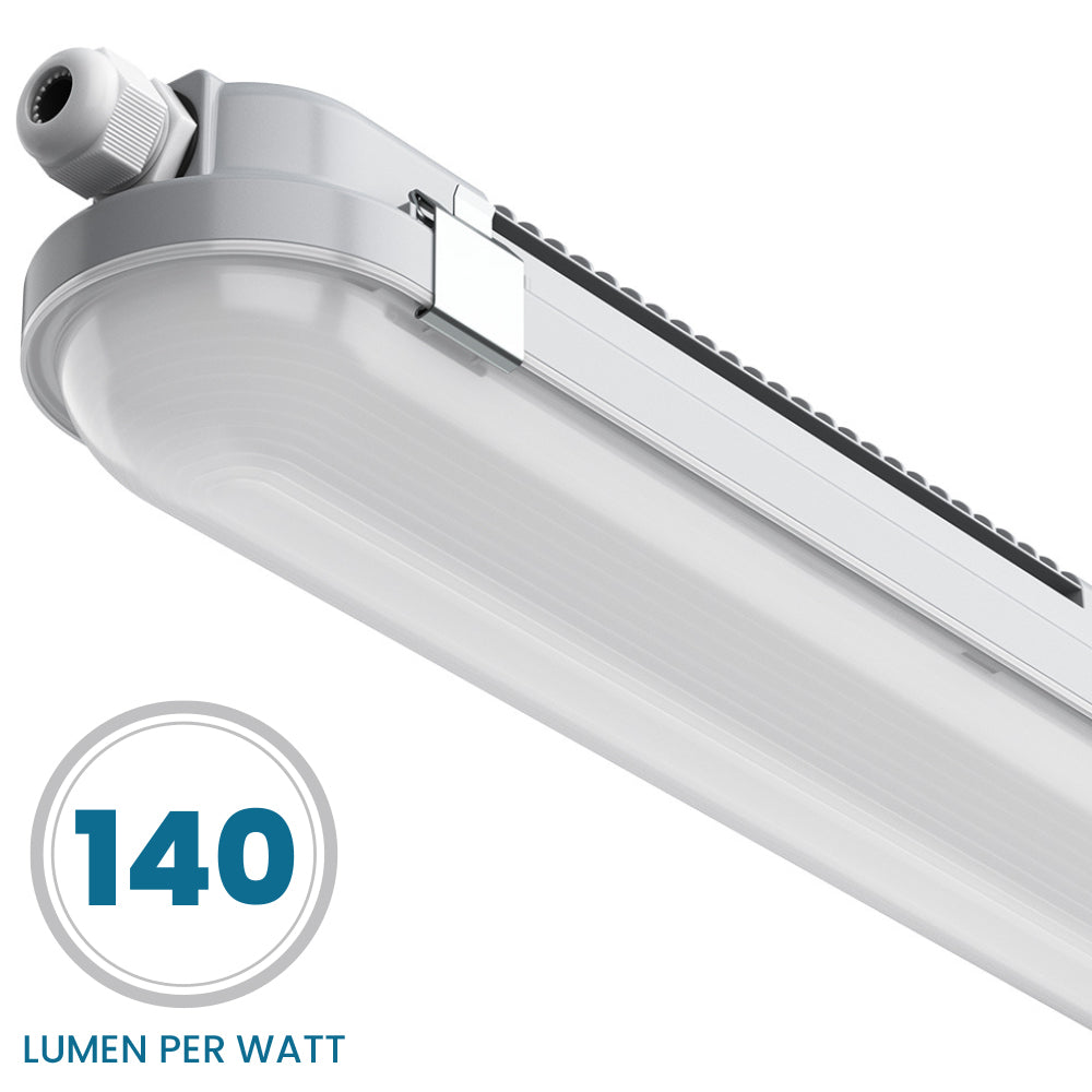 TORO Non-Corrosive LED Batten Light | 6ft High Lumen 8400lm | CCT Tri-Colour & Multi Wattage | IP65 | Emergency