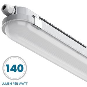 TORO Non-Corrosive LED Batten Light | 6ft High Lumen 8400lm | CCT Tri-Colour & Multi Wattage | IP65 | Microwave + Emergency