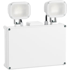 Twin Spot Non Maintained Self Test Wall Light | LED 6W 490lm | 6000K Daylight | IP65 | 3hr Emergency