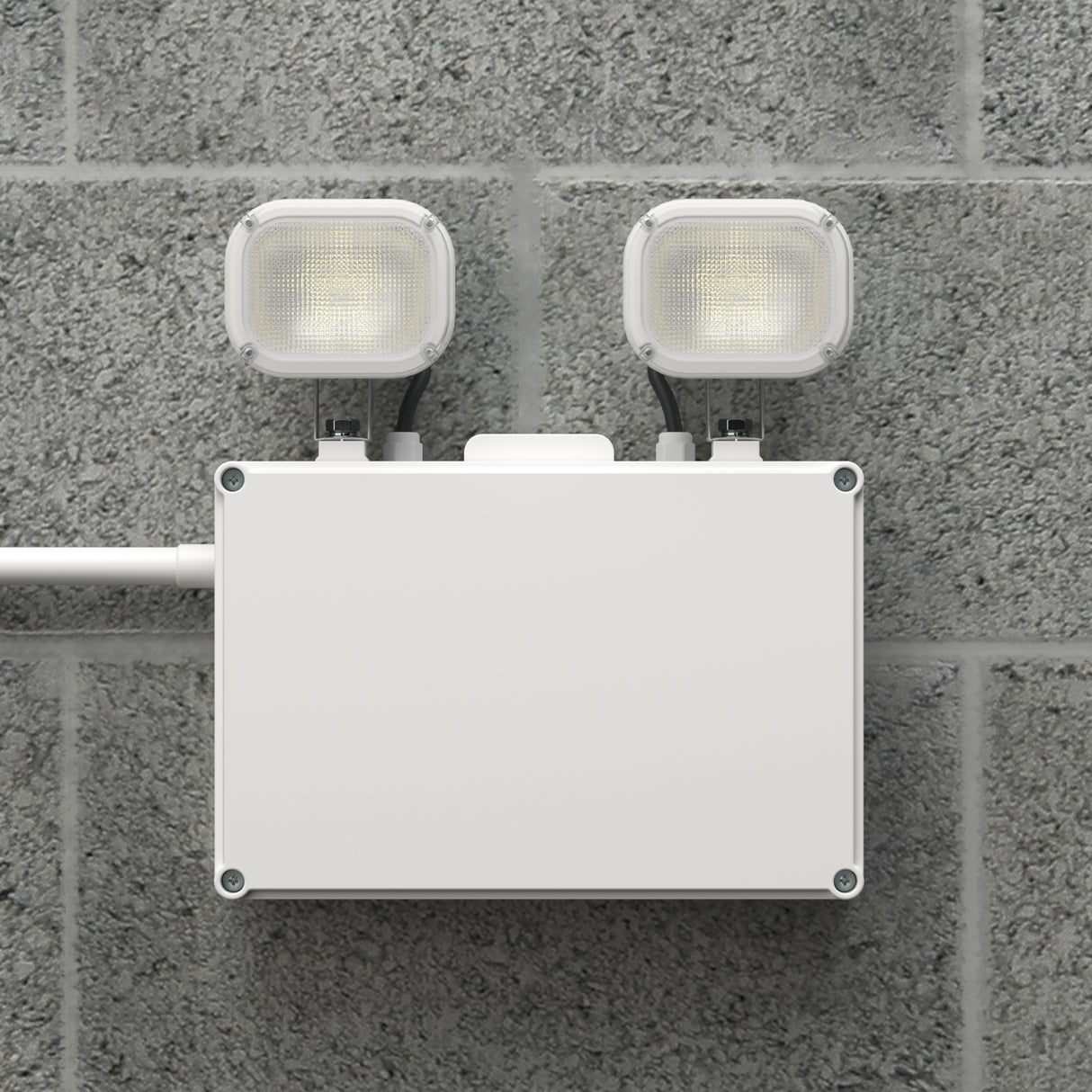 Twin Spot Non Maintained Self Test Wall Light | LED 6W 490lm | 6000K Daylight | IP65 | 3hr Emergency