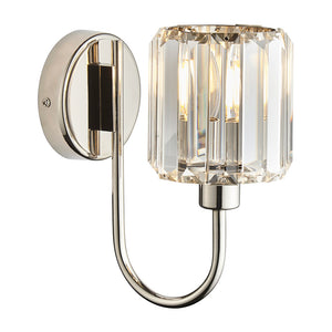 BERENICE | Semi Flush Single Wall Decorative Glass Light Fitting | E14 | Polished Nickel