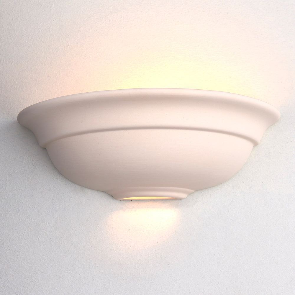 HILLSIDE Half Moon Ceramic Uplighter Fitting | E27 (ES) | Up Light Effect