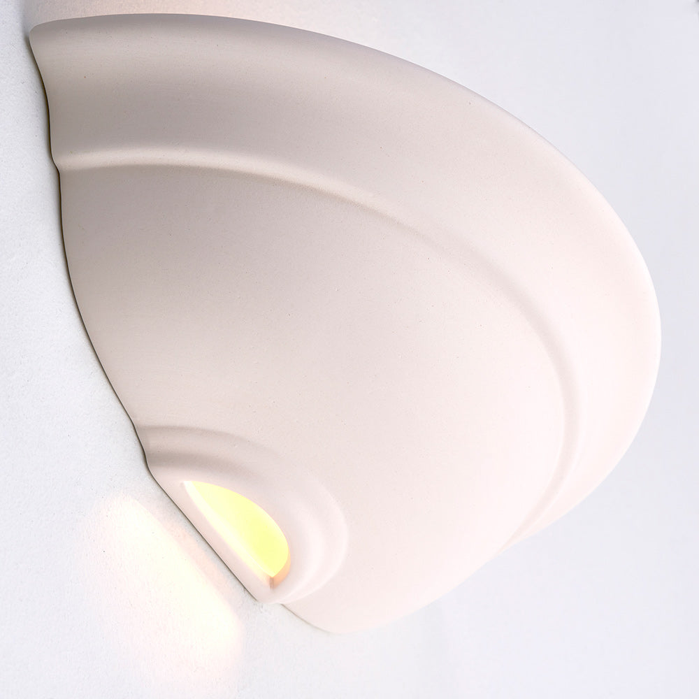 HILLSIDE Half Moon Ceramic Uplighter Fitting | E27 (ES) | Up Light Effect