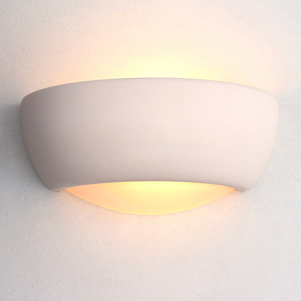 ETON Half Moon Ceramic Uplighter Fitting | E27 (ES) | Up Down Light Effect