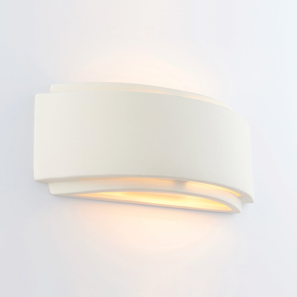 GIANNA Curved Stepped Ceramic Uplighter Fitting | E14 (SES) | Up Down Light Effect