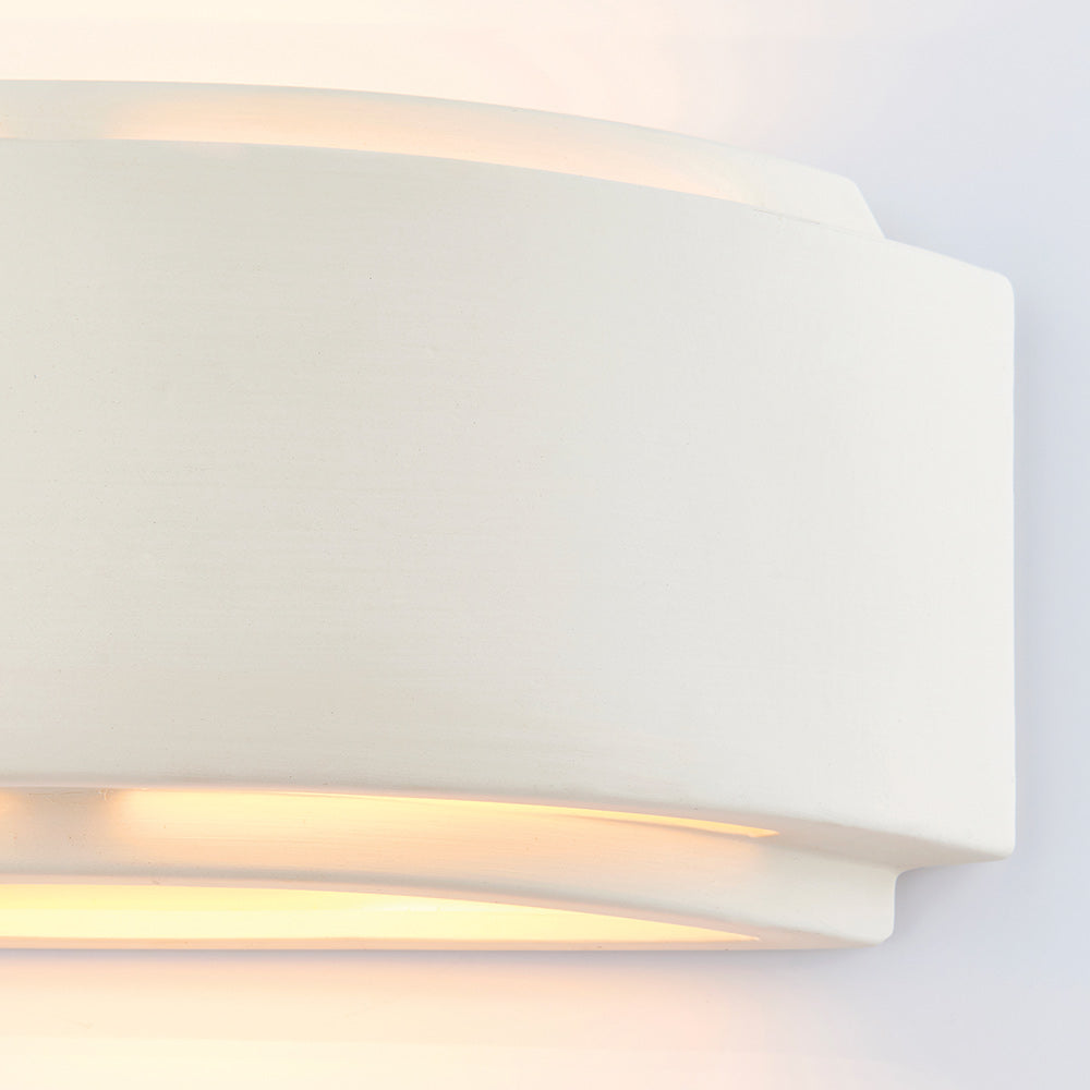 GIANNA Curved Stepped Ceramic Uplighter Fitting | E14 (SES) | Up Down Light Effect