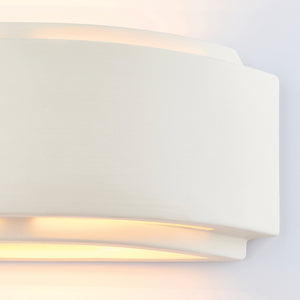 GIANNA Curved Stepped Ceramic Uplighter Fitting | E14 (SES) | Up Down Light Effect