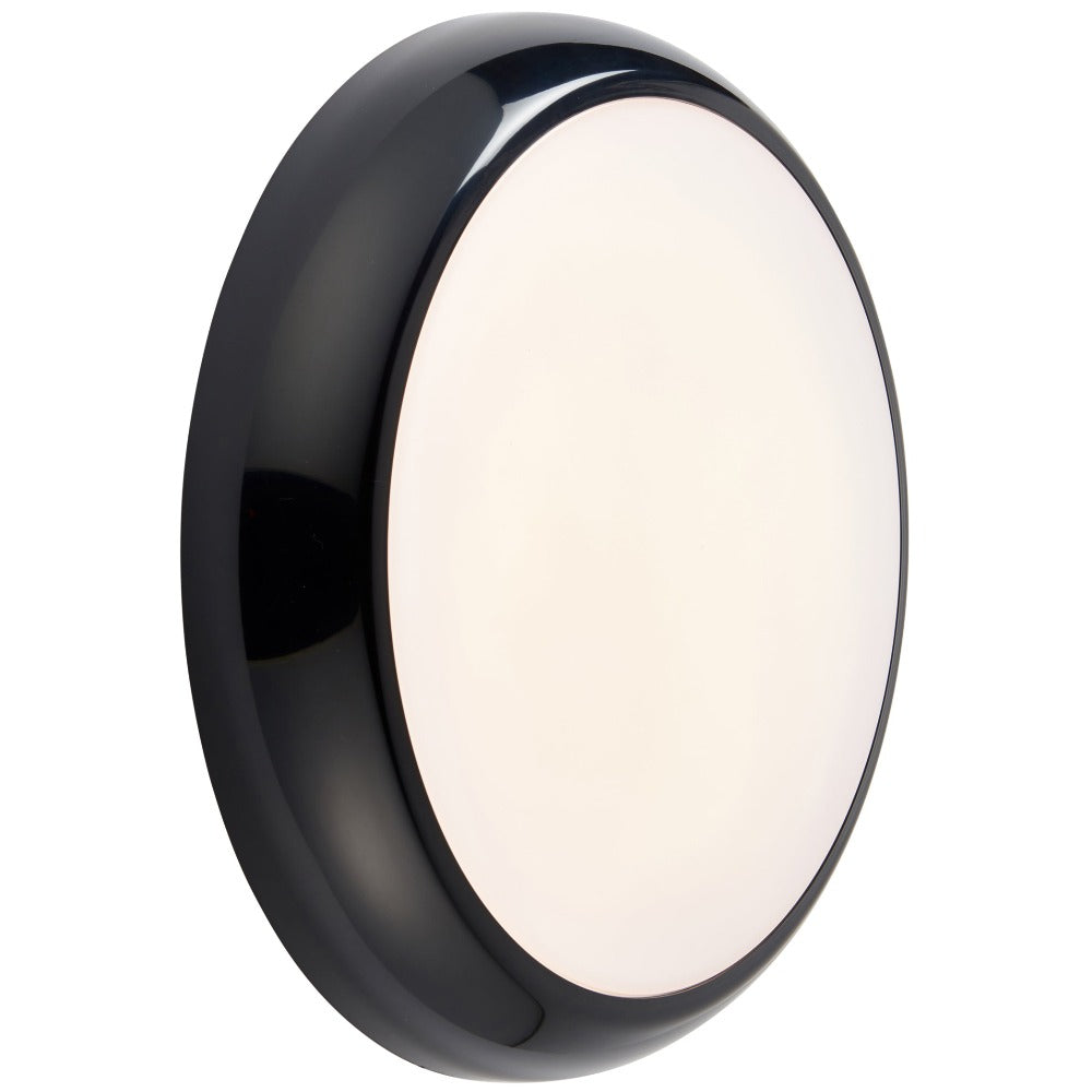 ACTON CCT Slim Bulkhead Light Fitting | LED Multi Wattage 1800lm | CCT Tri-Colour Switchable | IP65 | Black | Microwave Motion Sensor