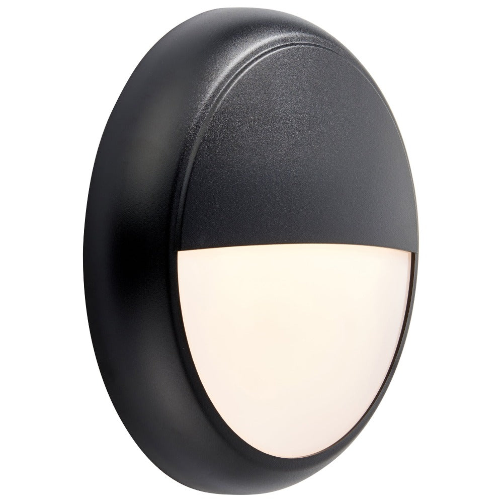 ACTON CCT Slim Bulkhead Eyelid Light Fitting | LED Multi Wattage 1800lm | CCT Tri-Colour Switchable | IP65 | Black | 3hr Emergency Function