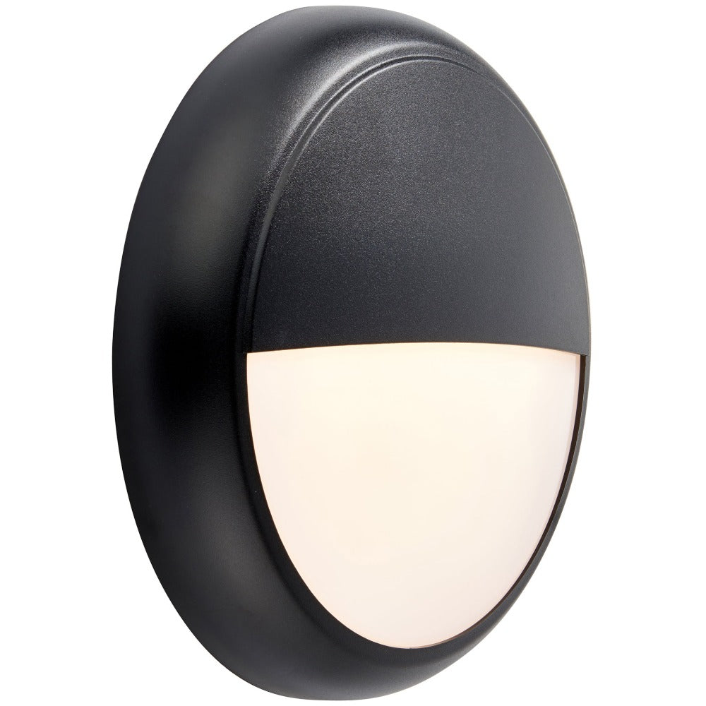 ACTON CCT Slim Bulkhead Eyelid Light Fitting | LED Multi Wattage 1800lm | CCT Tri-Colour Switchable | IP65 | Black | Standard