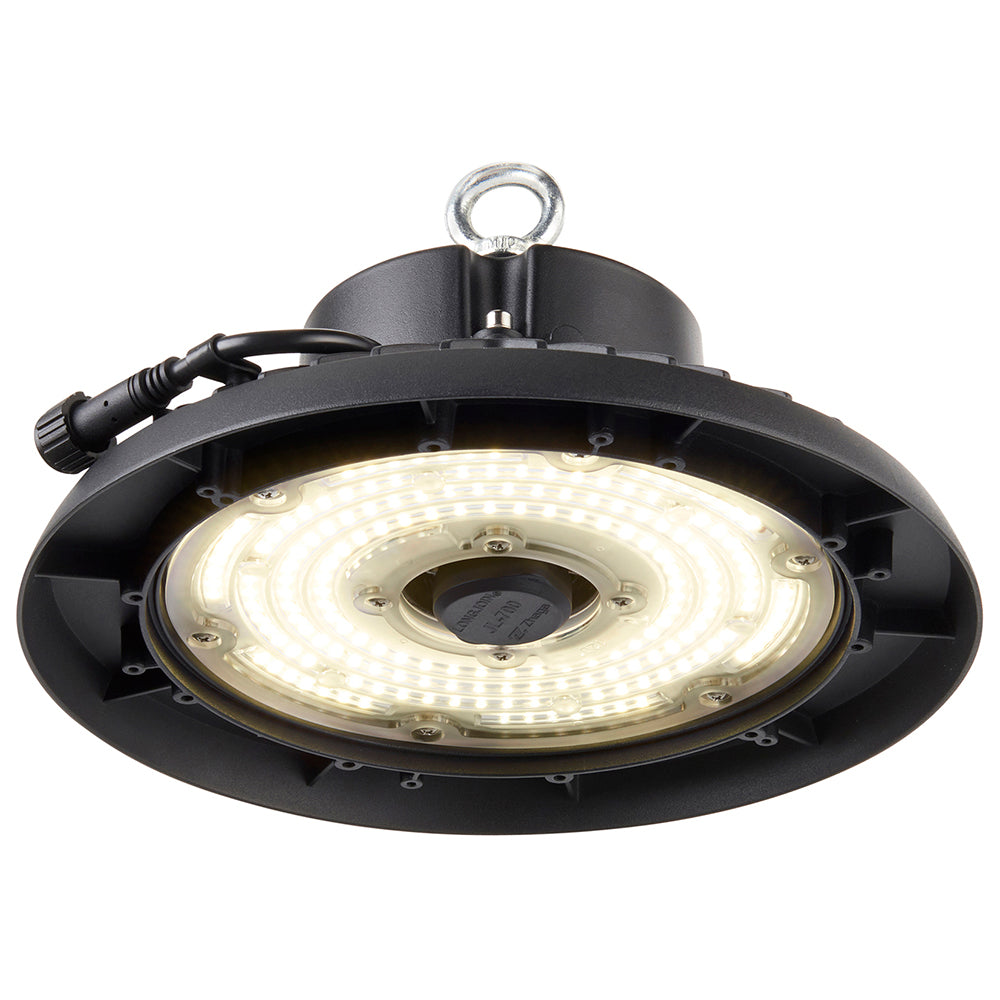 HELIOS Highbay Industrial Ceiling Light for Warehouses & Commercial | LED 100W 14000lm | 4000K Neutral White | IP66 | Black