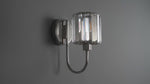 BERENICE | Semi Flush Single Wall Decorative Glass Light Fitting | E14 | Polished Nickel