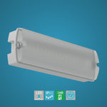 APEX 3hr Fire Exit Emergency Maintained & Non-Maintained IP65 Bulkhead Light with Sticker Legends - 6500K Daylight White