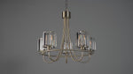 BERENICE | Ceiling Chanderlier Pendant Decorative Glass 5-Light Fitting | E14 | Antique Brass