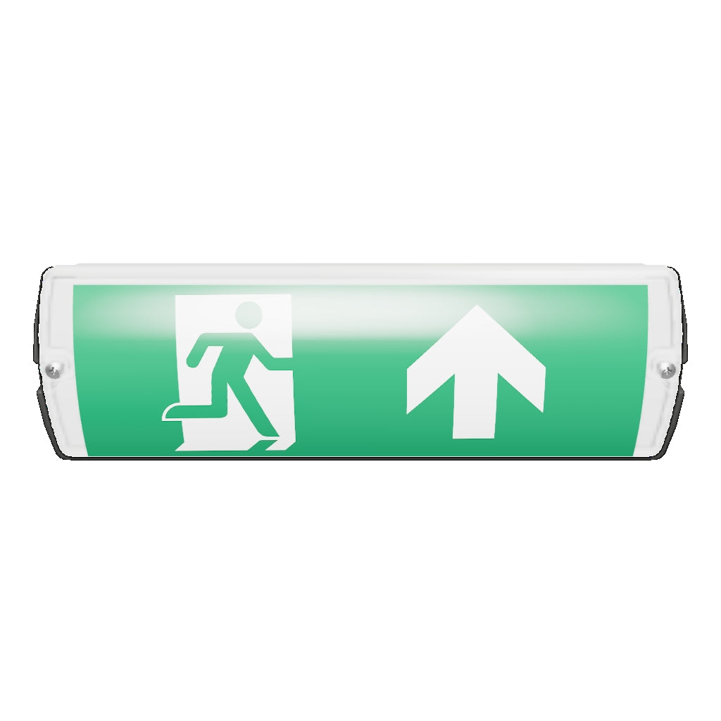 3.5W IP65 LED Emergency Bulkhead Light Fire Exit Sign Legend 3hr Maintained with Optional Sticker Legends