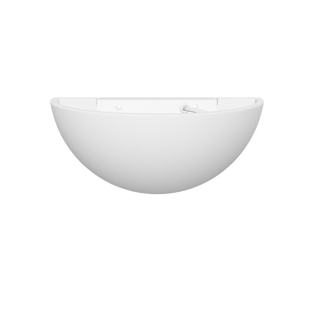 POPLAR Half Moon Paintable Plaster Uplighter Fitting | E14 (SES) | Up Light Effect