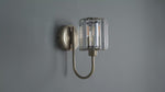 BERENICE | Semi Flush Single Wall Decorative Glass Light Fitting | E14 | Antique Brass