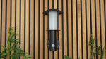 TARROW | Up Outdoor Wall Porch Lantern Light | IP44 | Solar LED | Black | PIR Motion Sensor